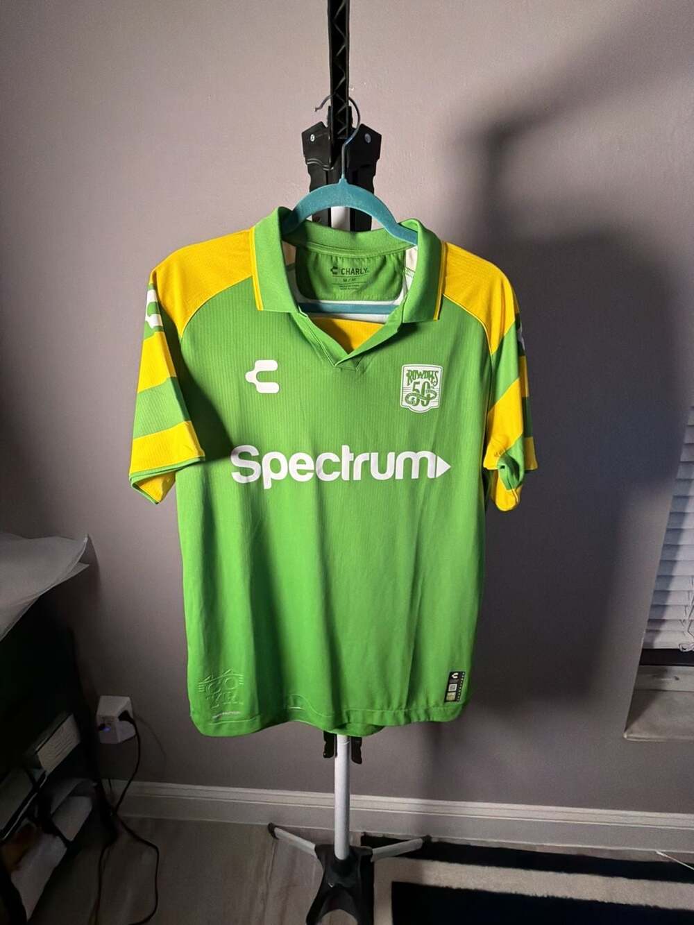 Charly Rowdies 50th Anniversary Soccer Jersey Size M Green Yellow
